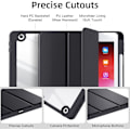 Miniatyrbillede 1 af 3: Wenlaty Kompatibel med iPad 9./8./7. generations etui (2021/2020/2019), Gennemsigtigt etui designet til iPad 10,2 tommer, Auto Sleep/Wake Sort