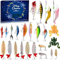 Miniatyrbild 1 av 5: Julkalender för Fiske 2024 - Fiskebeten Set, Fiskeutrustning för Vuxna Män Pojkar, Fisketillbehör (24 st)