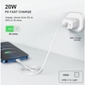 Miniatyrbillede 4 af 4: iPhone hurtigoplader USB-C strøm 20W + 2m kabel hvid -