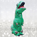Miniatyrbilde 5 av 5: Oppblåsbar dinosaurkostyme Cosplay Fancy Dress Halloween Kids grønn voksen grønn green kids