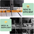Miniatyrbilde 3 av 5: 70 stk selvklebende kabelklemmer Kabel ryddig selvklebende fiksering, kabelholder elektrisk arrangør for TV/lader/bil/datamaskin/kontor/hjem svart