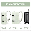 Miniatyrbild 2 av 5: Hopfällbar Reseryggsäck Unisex Laptopväska Stor Duffelväska Dam Student Business Resa USB Laddning White