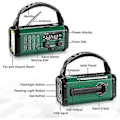 Miniatyrbilde 3 av 4: Nødradio med håndsveiv, 10000mAh batteri - NOAA/AM/FM værradio, LED-lommelykt og leselys, SOS-alarm