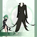 Miniatyrbild 4 av 4: Anime One Punch Man Terrible Tornado Cosplay Kostym Senritsu No Tatsumaki Peruk Sexig Svart Klänning Halloween Uniform för Barn och Vuxen L