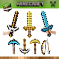 Miniatyrbild 1 av 2: Minecraft Leksaker Barnstorlek Rollspel Tillbehör Barnpresent Bekväm Klassisk - Perfekt Gray/2-in-1