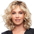 Miniatyrbild 3 av 6: Kvinnor Blond Wave Bang Peruker Ombre Kort Hår Lockiga Dam Blond Blonde 35cm