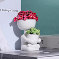 Miniatyrbillede 5 af 10: Abstrakte figurer Blomsterpotter Keramik vase SORT AA Sort Black AA