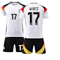 Miniatyrbillede 1 af 2: 2024 UEFA EM Wirtz Børnefodboldtrøje Sæt Tyskland Hjemme Nr. 17 Hjemme Sort Home Black 18