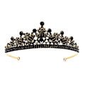 Miniatyrbilde 3 av 3: Brudekrone Halvsirkel Hodeplagg Inlagt Rhinestones Retro Hodeplagg Luksus Legering Krone Bryllup HG791
