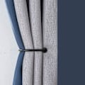 Miniatyrbilde 5 av 5: 2-delt foldbart gardinstang i metall, svart, veggmontert U-formet fold