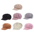 Miniatyrbilde 3 av 5: Klassisk Corduroy Newsboy Cap Avanserte Ingredienser Utsøkt black