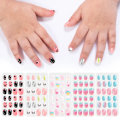 Pikkukuva 2 / 7: 120 kpl/settiä Lasten söpöt tekonkynnet Täydellinen DIY Nail Art