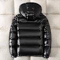 Miniatyrbilde 2 av 4: Vinterdunjakke for menn Hvit Andedun Hettelue svart black XL