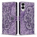 Miniatyrbillede 1 af 4: Frosted Læder Etui til Mandala Emed Retro Telefon Lilla(FQ) For Samsung Galaxy S25 Edge 5G Purple