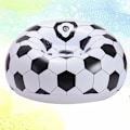 Miniatyrbillede 5 af 5: Oppustelig sofa oppustelig flokket lat sofa sækkestol fodbold design oppustelig stol fodbold luftventilator strandstol udendørs indendørs