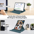Miniatyrbild 2 av 5: Fodral för Samsung Galaxy Tab S9 FE Plus, med Bluetooth-tangentbord, roterande stativ och surfplattastativ