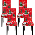 Miniatyrbild 1 av 5: 4-pack Julstolsöverdrag Stretchbar Avtagbar Tvättad Matrum Julgran Christmas Tree 4