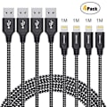 Pikkukuva 1 / 4: iPhone Latauskaapeli 4-Pakkaus 3ft/1m Lightning Kaapeli Nylon Punottu iPhone Kaapeli USB Synkronointikaapeli Nopea