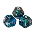 Miniatyrbilde 1 av 11: 3x/ Sett med 12-sidige astrologiske terninger - akryl stjernebilde terninger - flerfarget - akryl terninger - for stjernebilde spådom 0.03 2