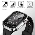 Pikkukuva 7 / 7: Vedenkestävä kotelo Apple Watch 7 8 9 45mm 41mm näytönsuojakalvolle Lasinen+ kotelo Puskuri Temperoitu iWatch 5 SE 6 44mm 40mm Tarvikkeet Punainen Ed Series 7 8 9 45mm