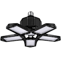 Miniatyrbild 1 av 5: 30/60/200W LED-garagelampa E26/E27 deformerbar taklampa Svart Black 200W 5 Blades