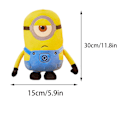 Miniatyrbillede 2 af 3: Minions plysdyr plyslegetøj Stuart/Kevin/Bob Kawaii blød sød sovende plys seng pude Valentinsdag til børn småbørn 30cm 30 cm Stuart