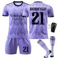 Miniatyrbillede 5 af 11: 22-23 Real Madrid ude lilla nr. 9 Benzema 14. gang jubilæumsudgave 20 Vinicius 10 Modric No size socks + protective gear #M