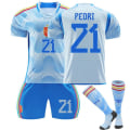 Miniatyrbillede 1 af 10: 22-23 Spanien udebane blå nr. 10 Asensio 9 Gavi 21 Pedri 7 Morata fodbold uniformsæt No. 21 with socks #16