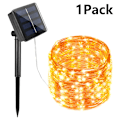 Miniatyrbillede 1 af 5: 7M/12M/22/32M Solcellelamper LED Lyskæder Udendørs Guirlande LED Vandtætte Girlanderlyskæder Julefest Have Sollampe Dekoration 1xVarm Hvid 1xWarm White 7M 50LED