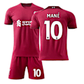 Pikkukuva 7 / 11: Liverpoolin kotipaita kaudelle 22-23, nro 11 Salah, nro 10 Mane, jalkapalloasu nro 4 Van Dijk No. 27 with socks Children's 24 code