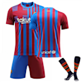 Miniatyrbillede 1 af 6: 2022 Barcelona Hjemmesæt Børne Voksne Fodboldtrøje Træningstrøje Blank Smooth 24