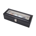 Miniatyrbild 3 av 5: Watchbox Watchbox för 6 klockor - Svart med vita sömmar/svart