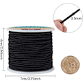 Miniatyrbillede 3 af 5: 2,5 mm Sort Elastisk Snor 35 meter Stræk Tråd Perlesnor Stof Snor Reb til DIY Håndværk Armbånd Halskæde (FQ)