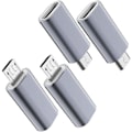 Pikkukuva 1 / 5: USB C - Micro USB -sovitin, (4 kpl) Tyyppi C naaras - Micro USB uros Muuntaa liittimen tuen latausdatan synkronointi (harmaa)