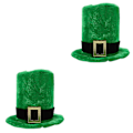 Miniatyrbillede 3 af 3: 3 stk. Patricks Day Hatte Grønne Hatte Party Scene Performance Hatte Fløjlshatte 2 stk 31X24CM 2 stk 2 pcs 31X24CM