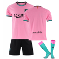 Miniatyrbilde 1 av 11: Barcelona drakt 20-21 hjemme og borte nr. 10 Messi kampdrakt barnesportsfotballdrakt menn Barcelona pink no number socks 16