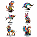Miniatyrbillede 2 af 5: Ny Dragon Håndlavet Metal Figurer Kunst Dyrefigur Krystal Reptil Hjem Indretning Have Ornamenter