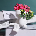 Miniatyrbillede 9 af 10: Abstrakte figurer Blomsterpotter Keramik vase SORT AA Sort Black AA