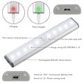 Miniatyrbilde 2 av 5: Bærbar liten LED-underlys med 10 LED-bevegelsessensor, oppladbar magnetisk stripe for skap