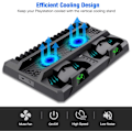 Miniatyrbilde 5 av 5: PS4 vertikalstativ, alt-i-ett PS4 vertikalstativ holder vifte for Playstation 4 Pro/Slim, PS4 kontroller ladestasjon