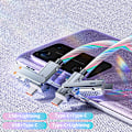 Miniatyrbillede 4 af 8: 4i1 180 roterende RGB Flow lysende USB opladningskabel Type C og A4