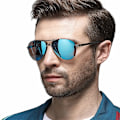 Miniatyrbild 5 av 5: AOWEAR Märke Designer Polariserad Solglasögon Män Aviation Beläggning Spegel Solglasögon för Man Kvinnor oculos gafas lentes de sol Silver Black Silver Black AOWEAR