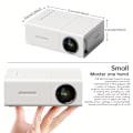 Miniatyrbilde 2 av 10: Minip投影機，便攜式電影投影機，智慧家庭投影機，適用於 iOS、Android、Windows、筆記型電腦、電視棒的時尚投影機，支援 HD