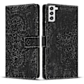 Miniatyrbillede 1 af 4: Frosted Læder Etui til Mandala Emed Retro Telefon Sort(FQ) For Samsung Galaxy S21 FE 5G Black