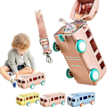 Miniatyrbilde 4 av 5: Bærbar vannkopp i bussform, bilhalm-vannkopp, bussvannflaske Kawaii bilhalm-vannkopp Pink