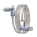 Miniatyrbillede 1 af 8: 4-i-1 180 graders roterende RGB Flow lysende USB-opladningskabel Type C og A1