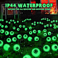Miniatyrbillede 4 af 8: Grønne Halloween-lys, 4-pak 24 LED Halloween Solcelledrevne Øjenlys, 2 Tilstande Halloween Vandafvisende Halloween Svingende Øjenlys Havedekoration 24 lights box green