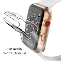 Miniatyrbilde 2 av 6: 2-pakks Apple Watch 38/40/42/44 mm - Fullt Dekkende Beskyttelsesdeksel Skjermbeskytter Transparent Transparent 44mm