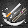 Miniatyrbillede 2 af 5: USB genopladelig vindafvisende elektronisk lighter touch screen plasma lin