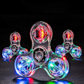 Miniatyrbillede 1 af 4: 3 par Luminous LED Fidget Spinner - Transparent B